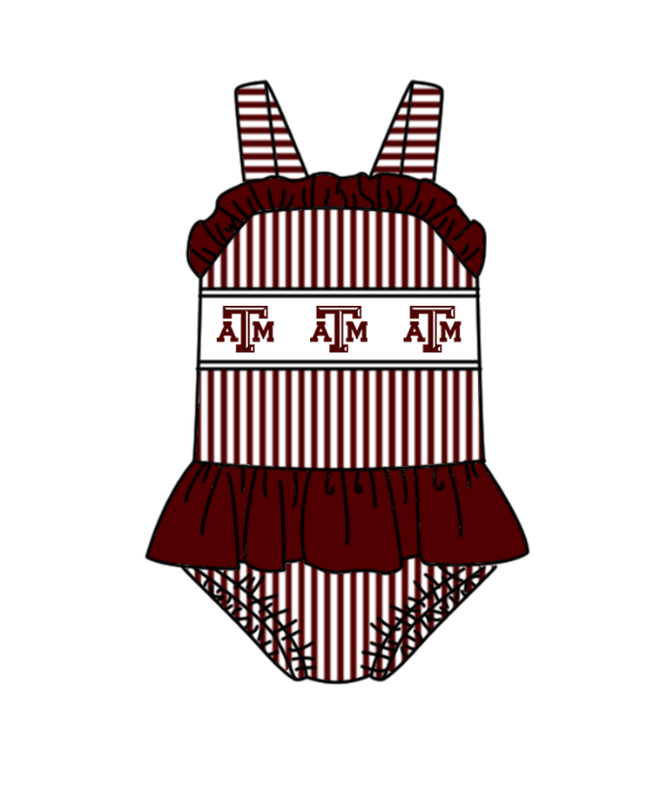 ( Moq 5 Each Style ) Baby Boys Girls Football Stripes Sibling Team Sets Swimsuits Clothes