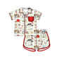 ( Moq 5 ) Preorder Baby Girls Kids Short Sleeves Farm Animals Pocket Shirt Shorts Set Pajamas