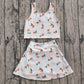 Baby Girl Sleeveless Peaches Tops Shorts Skirt Skort Yoga Active Set RTS