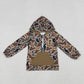 Sibling Boys Girls Kids Long Sleeves Embroidery Dog Duck Hoodie Zipper Camo Shirt RTS