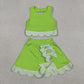 Baby Girls Kids Sleeveless Tops Bows Skirt Shorts Yoga Green Set RTS