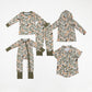 Sibling Boys Kids Green Orange Camo Shirt Pajamas Set Hunting Clothes RTS