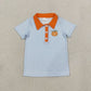 Sibling Baby Boys Kids Embroidery Pumpkins Buttons Plaid Shirts Kids Thanksgiving Clothes RTS