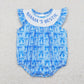 Baby Girl Short Sleeves Bows Blue Bubble Mama's Romper RTS
