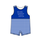 ( Moq 5 ) Baby Boys Kids Sleeveless UK Blue Plaid Team Summer Romper