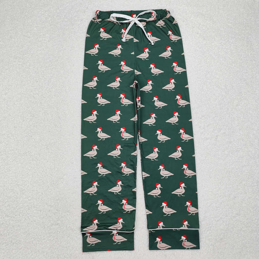 Adult Men Christmas Ducks Bottom Pants Green Pajamas