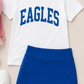 ( Moq 5 Each style ) Custom Girls Kids Short Sleeves Shirts Skirt Shorts Sets 6.19
