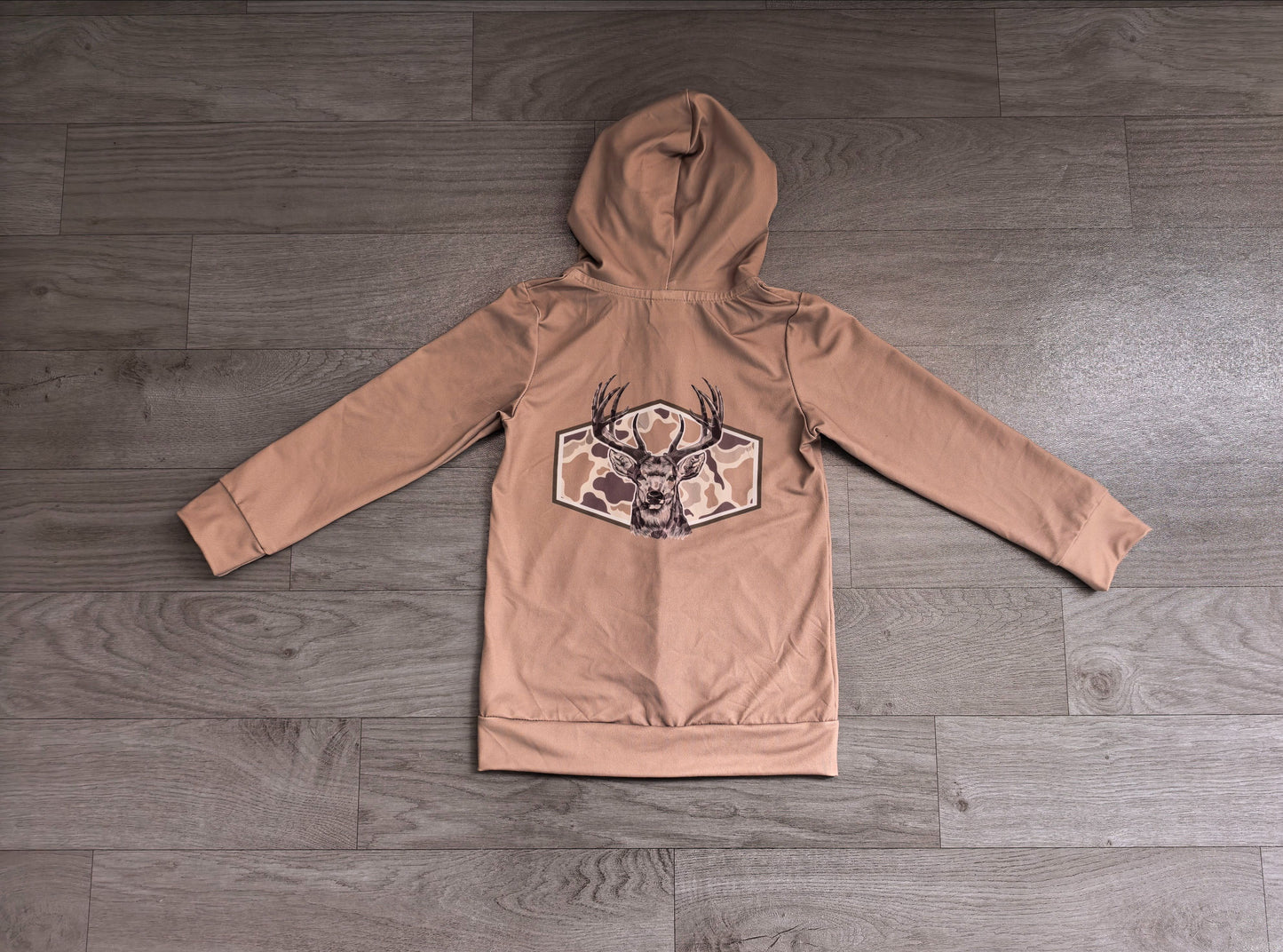 ( No moq ) Preorder Baby Boy Long Sleeves Deer Camo Fall Hoodie Zipper Pockets Tops