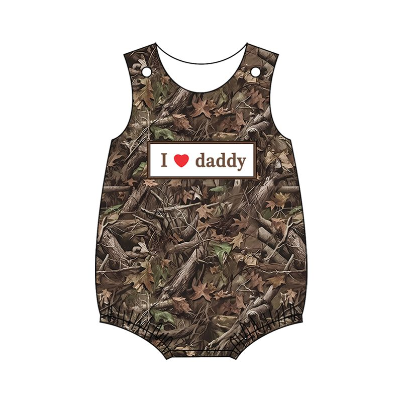 Moq 3 Pre-order SR1287 Baby Boy I Love Daddy Camo Summer One Piece Romper