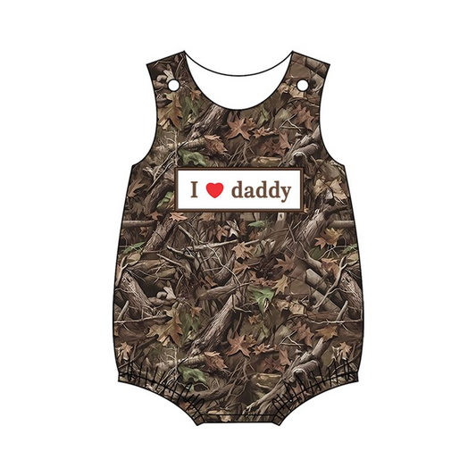 Moq 3 Pre-order SR1287 Baby Boy I Love Daddy Camo Summer One Piece Romper