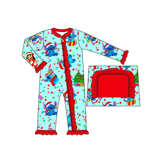 Baby Girl Cartoon Animals Christmas Sleeper Zipper Romper