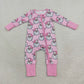 Sibling Baby Girls Kids Long Sleeves Santa Stripes Romper Set Christmas Pink Clothes RTS