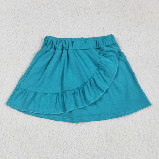 Baby Girl Kids Ruffle Green Shorts Skirt Skort Clothes RTS