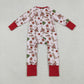 Baby Girl Long Sleeves Bows Boots Western Christmas Zipper Romper RTS