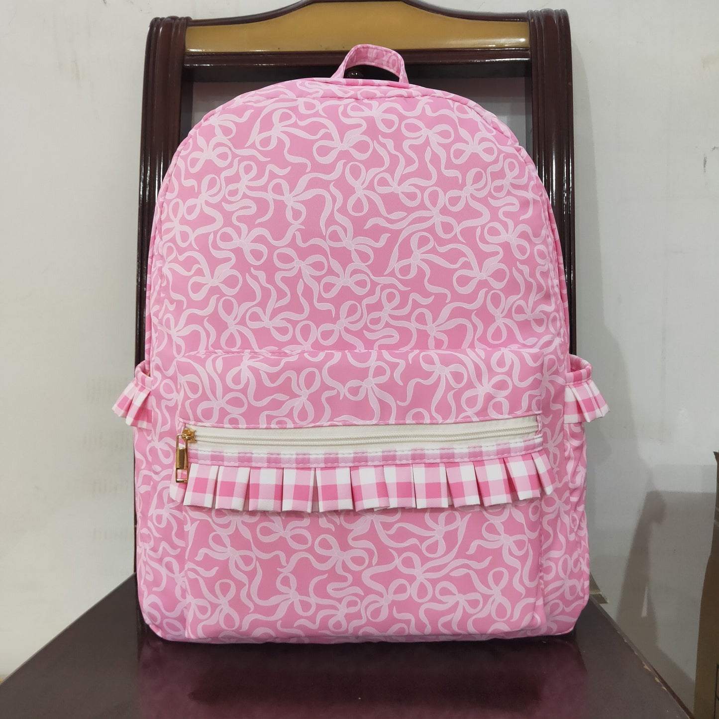 Baby Girl Toddler Pink Bows Backpack Bags RTS