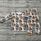Baby Boys Long Sleeves Cow Print Shirt Pants Western Pajamas Set RTS