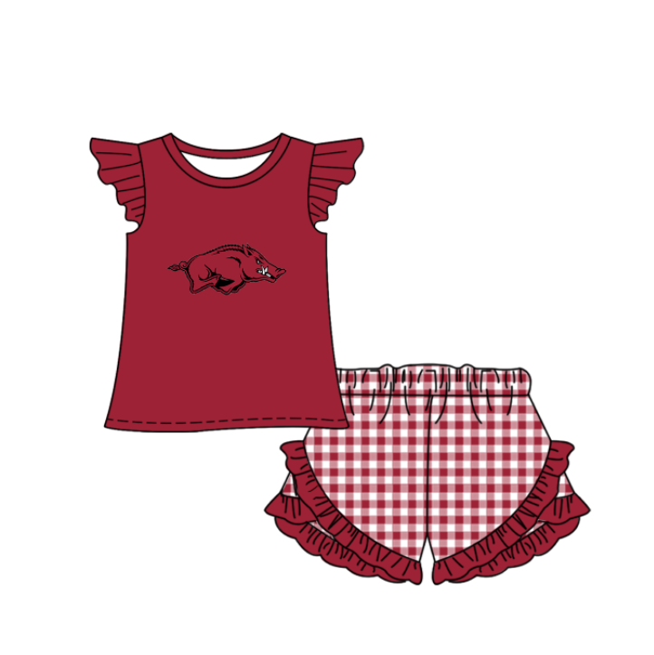( Moq 5 Each Style ) Baby Boys Girls Kids Pig Stripes Team Sibling Rompers Sets