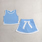 Sibling Baby Girls Kids Sleeveless Cotton Tops Pockets Skirts Shorts Sets Summer Clothes RTS