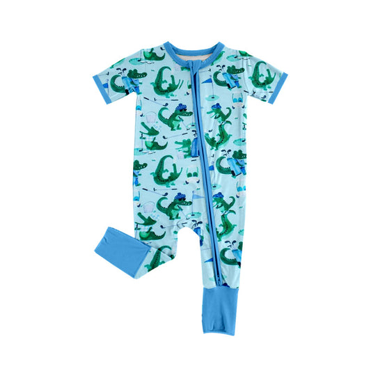 Baby Boy Infant Short Sleeves Golf Zipper Romper Moq 5