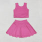 Baby Girl Pink Straps Vest Tops Shorts Skort Yoga Active Wear Clothes Set RTS