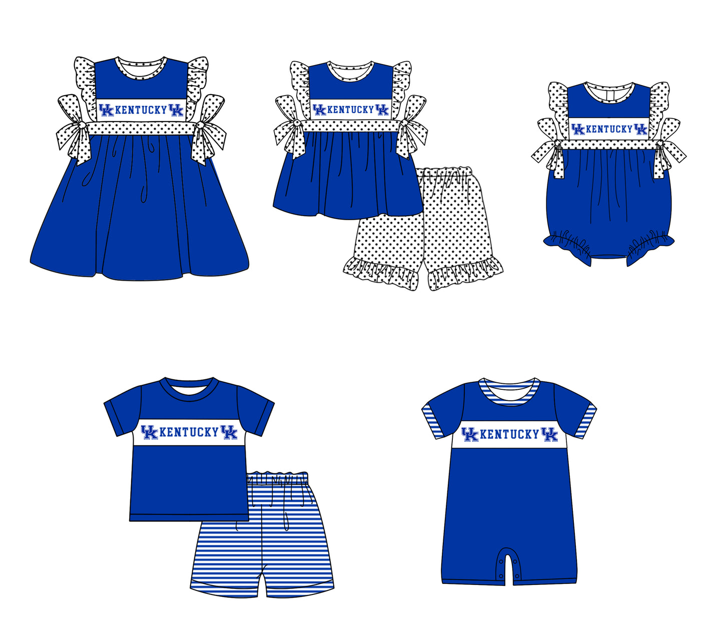 ( Moq 5 ) Baby Boys Toddler Short Sleeves Blue Shirt Stripes Shorts Team Summer Set