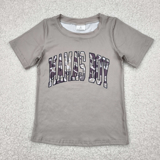 Baby Kids Short Sleeves Camo Mama's Boy Green Tee Shirt RTS