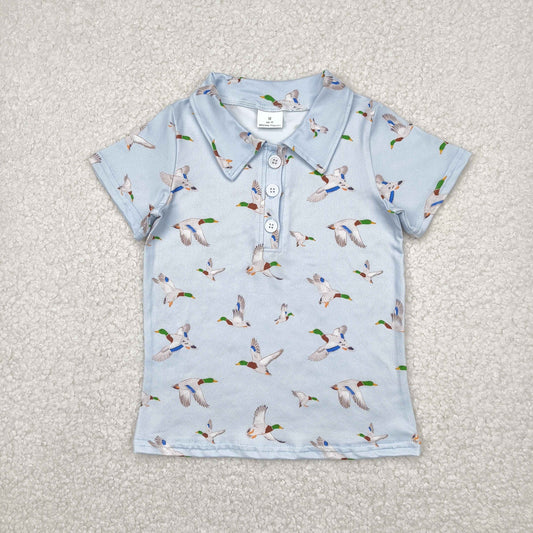 Baby Boy Short Sleeves Ducks Buttons Polos Shirt Tee Tops RTS