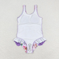 Baby Girl Sleeveless Ruffle One Piece Singer Purple Swimsuit