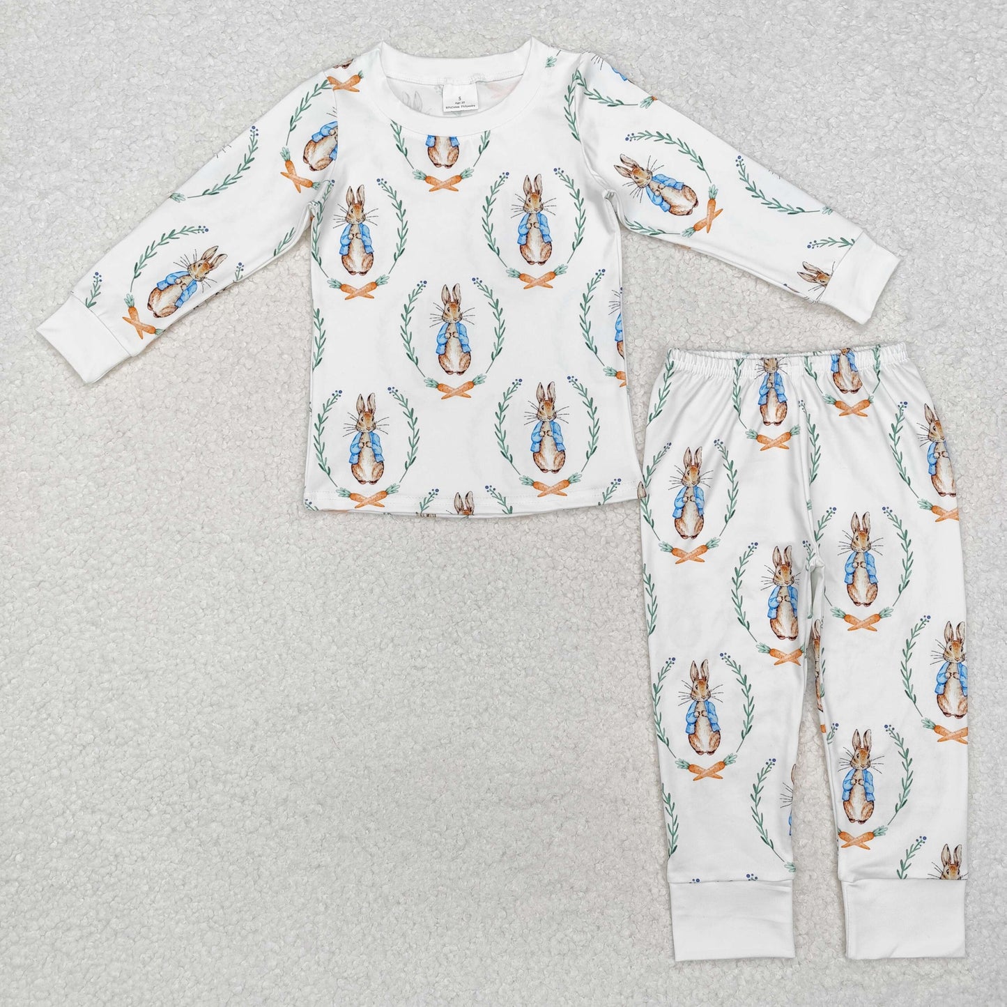 Baby Boy Long Sleeves Easter Rabbit Shirt Pants Pajamas Set