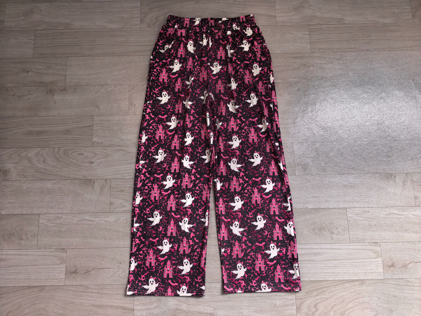 ( No moq ) Preorder Adult Women Halloween Ghosts Pink Leopard Pants Bottoms Clothes