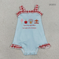 Baby Girl Infant Straps Red Plaid Bow Bubble Summer Romper RTS