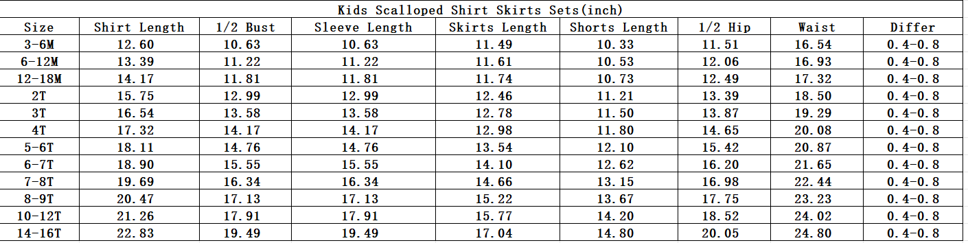 Baby Girls Kids Long Sleeves Shirt Scallop Pockets Skirt Shorts Camo Set Clothes RTS