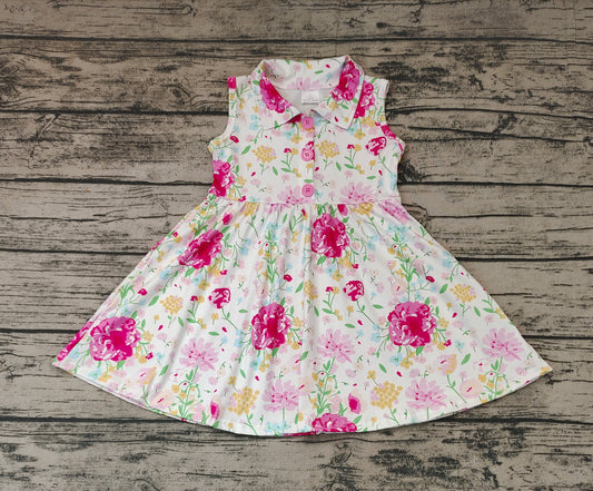 No moq Pre-order GSD0546 Baby Girl Floral Sleeveless Summer Dress