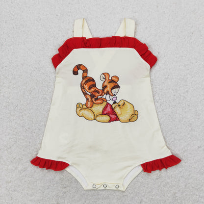 Baby Girl Sleeveless Summer Bear Tiger Romper