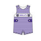 ( Moq 5 ) Baby Boys Kids Sleeveless Purple Stripes Team Summer Romper