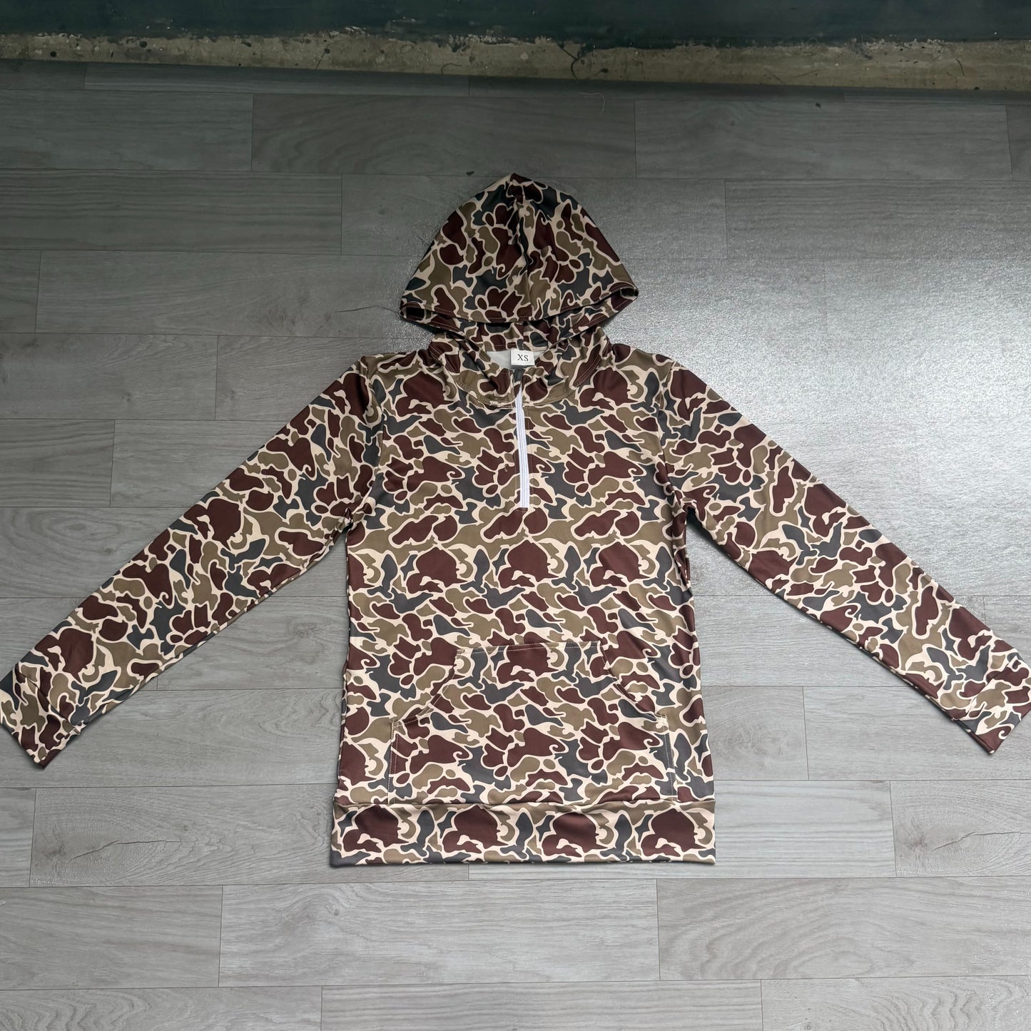 ( No moq ) Preorder Adult Men Long Sleeves Hoodie Zipper Camo Shirt Pocket Pullover Tops