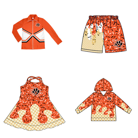( Moq 5 each style ) Baby Boy Girl Summer Team Sibling W Drip Bows Shorts Shirt Dress Set 7.25
