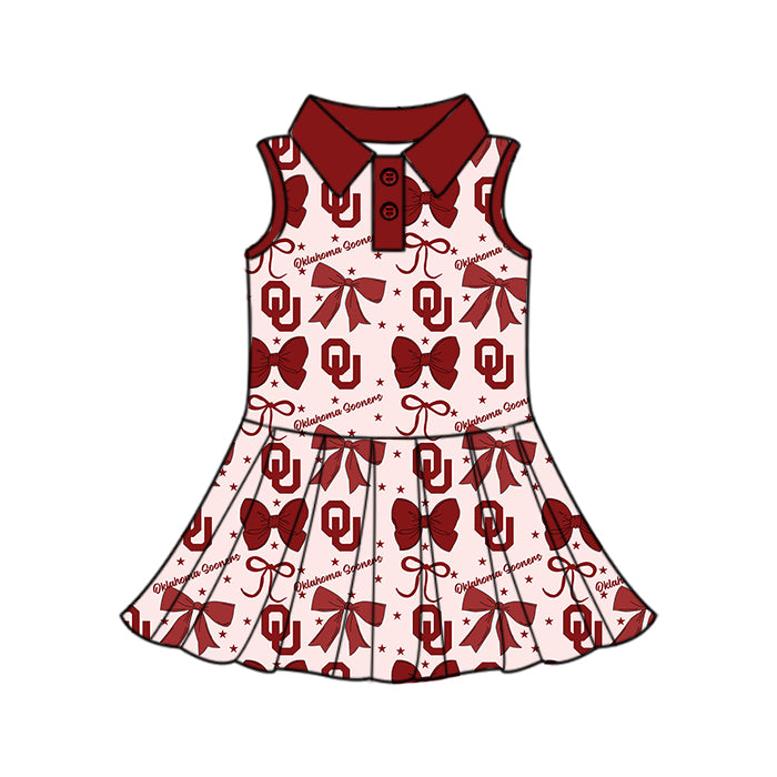 ( Moq 5 each style ) Baby Boy Girl Toddler Team Red Bows Sibling Shirt Dress Set