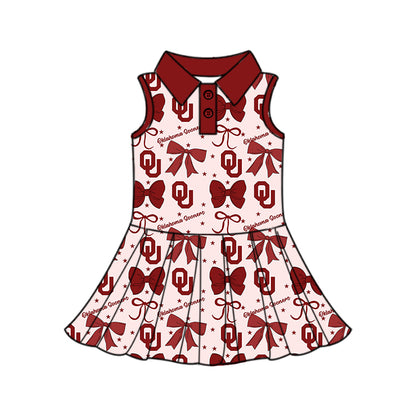 ( Moq 5 each style ) Baby Boy Girl Toddler Team Red Bows Sibling Shirt Dress Set