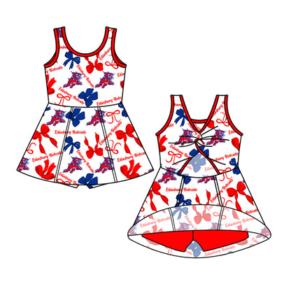 ( Moq 5 each style ) Baby Girl Toddler Tigers Team Bows Sibling Dress Set