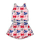 ( Moq 5 each style ) Baby Girl Toddler Team Red Blue Bows Soccer‌ Sibling Shirt Dress Set