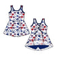 ( Moq 5 Each Style ) Baby Girls Toddler Blue Bows Sibling Team Shorts Dresses Set Clothing