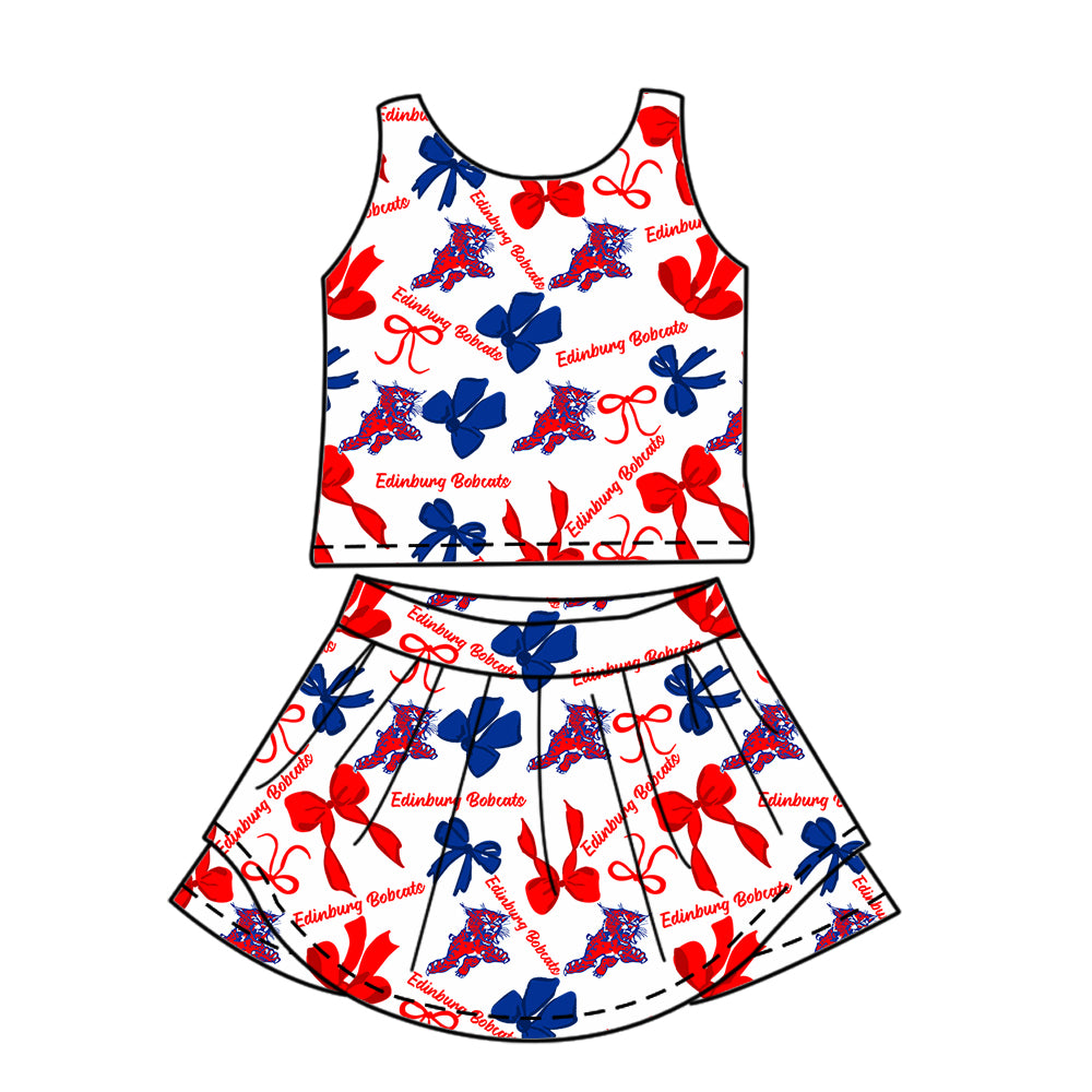 ( Moq 5 each style ) Baby Girl Toddler Tigers Team Bows Sibling Dress Set
