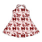 ( Moq 5 each style ) Baby Boy Girl Toddler Team Red Bows Sibling Shirt Dress Set