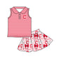 ( Moq 5 each style ) Baby Girl Toddler Team Bows ‌Sibling Red Dress Set