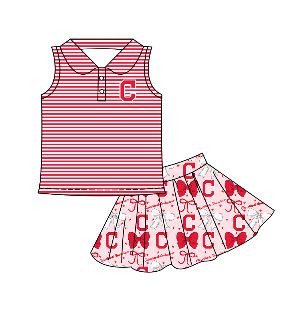 ( Moq 5 each style ) Baby Girl Toddler Team Bows ‌Sibling Red Dress Set