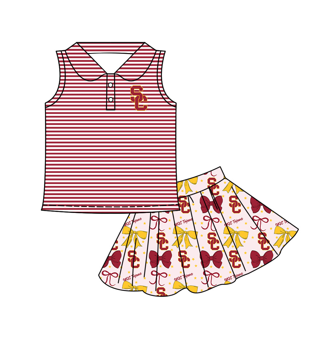( Moq 5 each style ) Baby Girl Toddler SC Team Bows ‌Sibling Dress Set