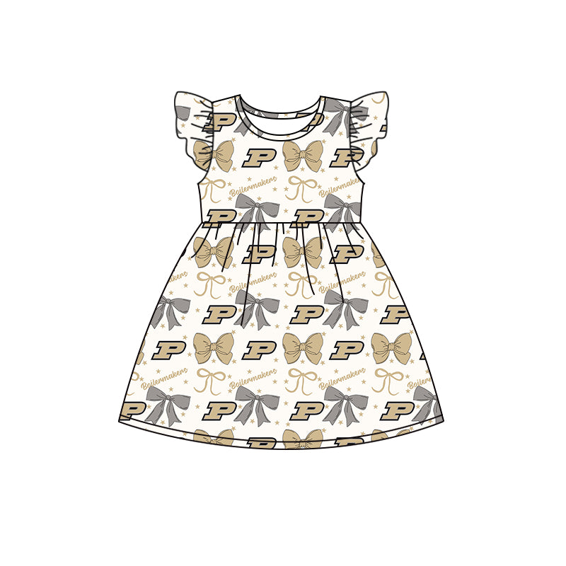 ( Moq 5 each style ) Baby Boy Girl Toddler P Team Bows Sibling Shirt Dress Set