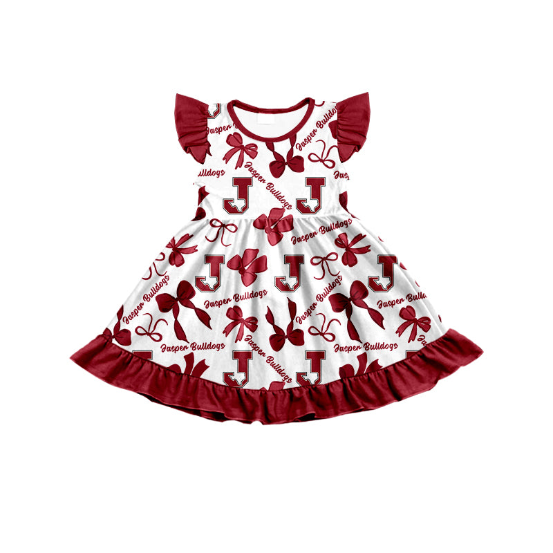 ( Moq 5 each style ) Baby Girl Toddler J Team Bows ‌Sibling Dress Set