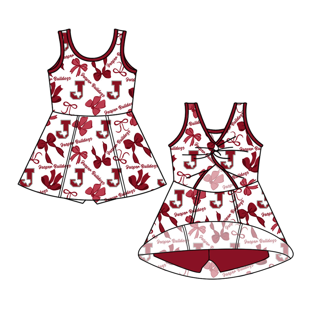 ( Moq 5 each style ) Baby Girl Toddler J Team Bows ‌Sibling Dress Set